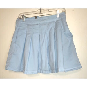 VTG American Eagle Mini Skirt Size 6 Pleated Pastel Blue Pockets Anime School
